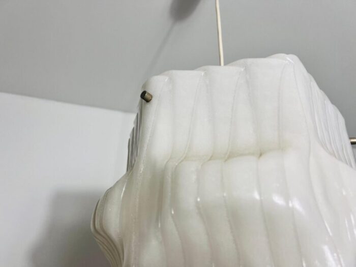 structured white pendant lamp germany 1970s 10