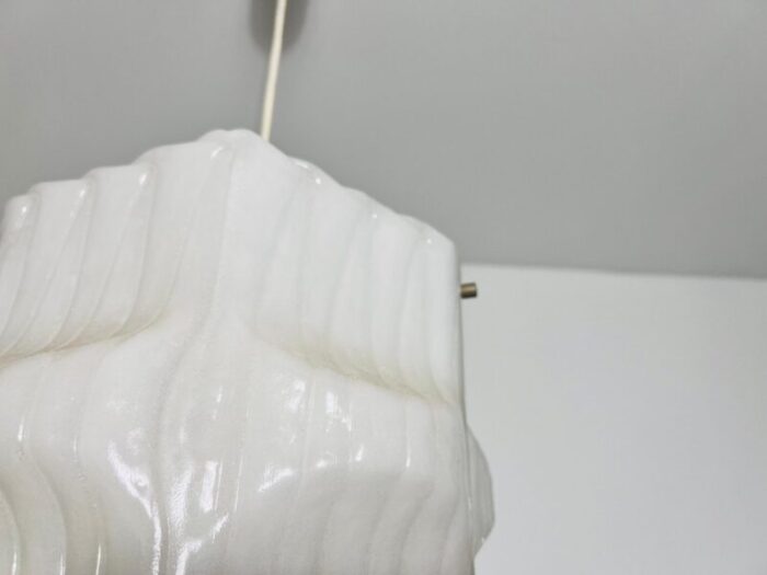 structured white pendant lamp germany 1970s 11