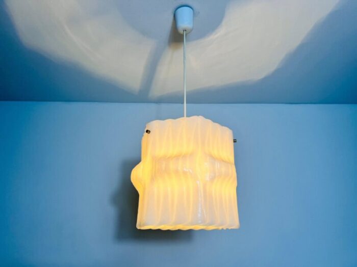 structured white pendant lamp germany 1970s 13