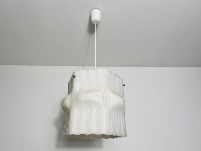 structured white pendant lamp germany 1970s 2