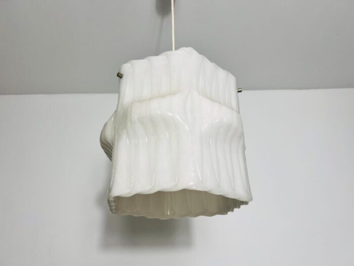 structured white pendant lamp germany 1970s 4