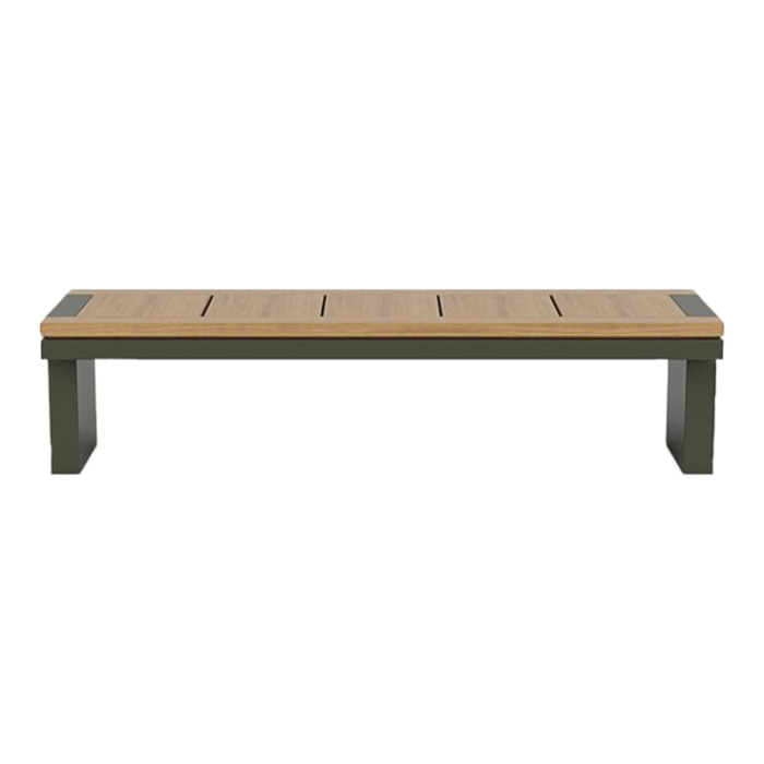 sutherland teak and aluminum peninsula bench 5624