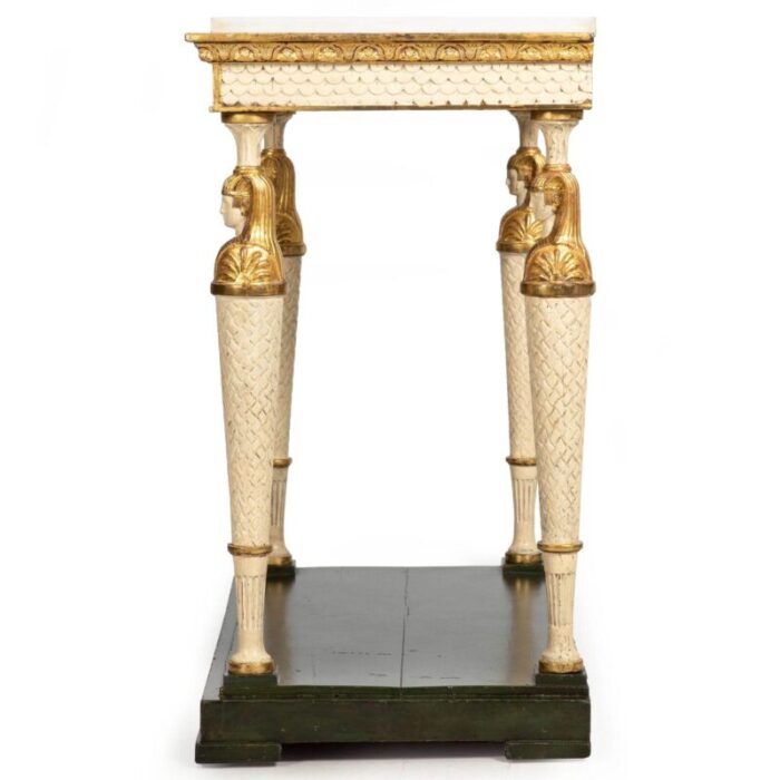 swedish gustavian marble top egyptian pharaoh mask pier table circa 1820 0798