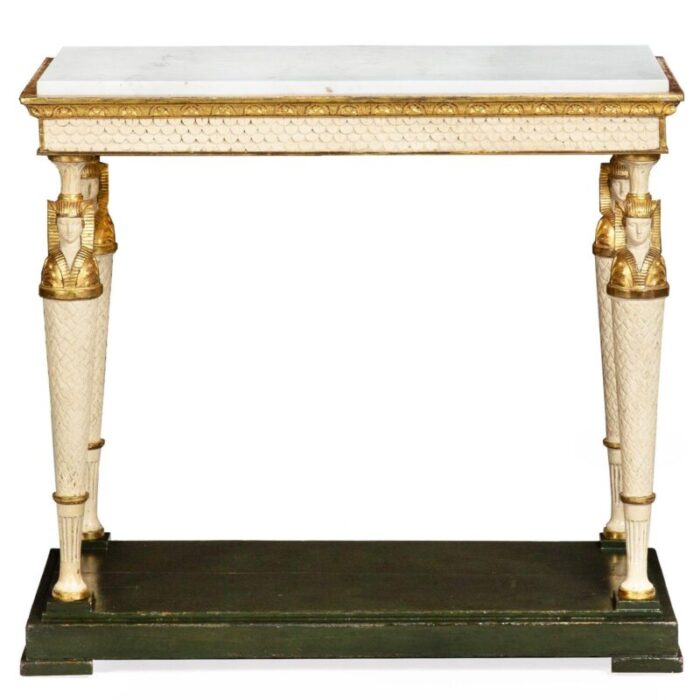 swedish gustavian marble top egyptian pharaoh mask pier table circa 1820 6761