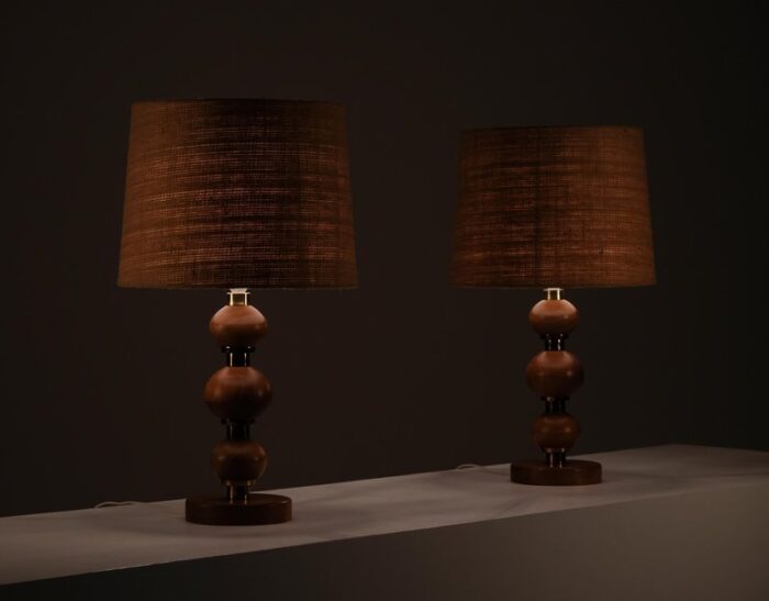 swedish table lamps 1960s set of 2 10