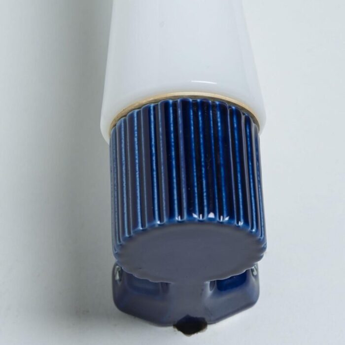 swedish wall lights in opaline glass and cobalt ceramic 1960s set of 2 12