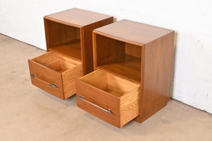 t h robsjohn gibbings for widdicomb sculpted walnut nightstands 1950s 0701