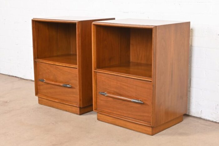 t h robsjohn gibbings for widdicomb sculpted walnut nightstands 1950s 6742