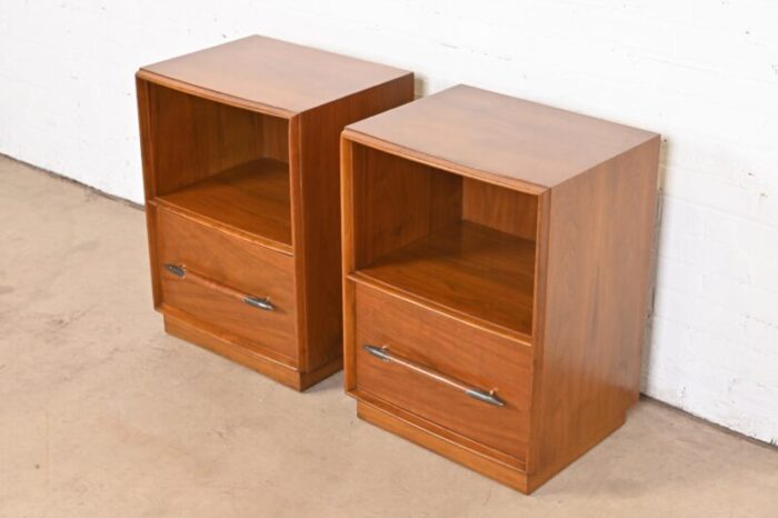 t h robsjohn gibbings for widdicomb sculpted walnut nightstands 1950s 6926