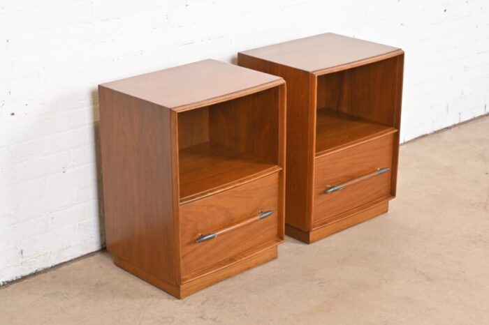 t h robsjohn gibbings for widdicomb sculpted walnut nightstands 1950s 8742