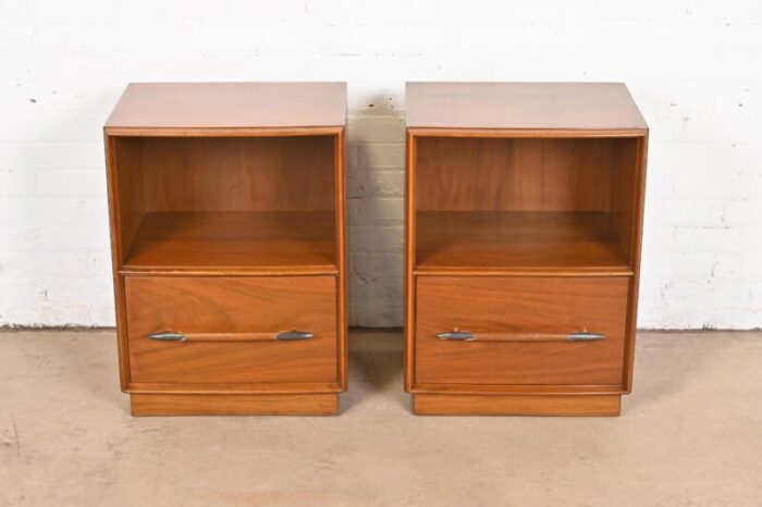 t h robsjohn gibbings for widdicomb sculpted walnut nightstands 1950s 8812