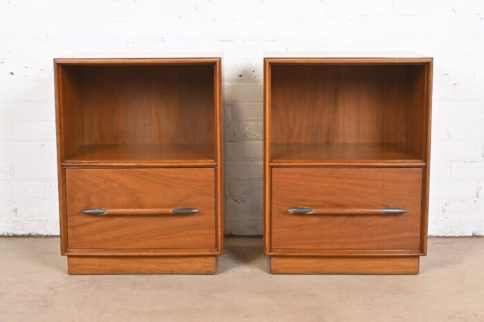 t h robsjohn gibbings for widdicomb sculpted walnut nightstands 1950s 8931