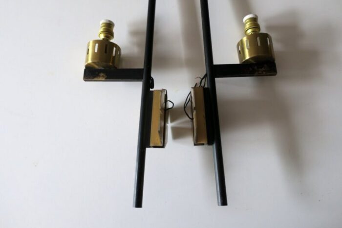 tall italian brass and opaline glass wall lights from stilnovo 1950s set of 2 11