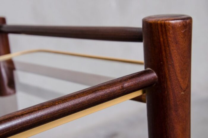 teak trolley with two glass tops by cees braakman for pastoe 1950s 8