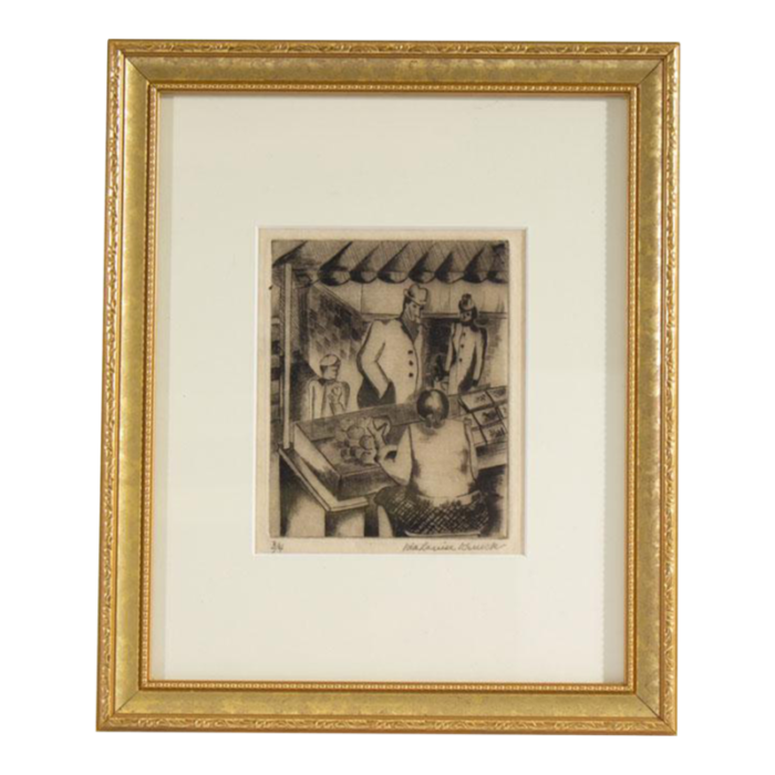 the market limited edition drypoint etching signed by ida louise krueck 3808