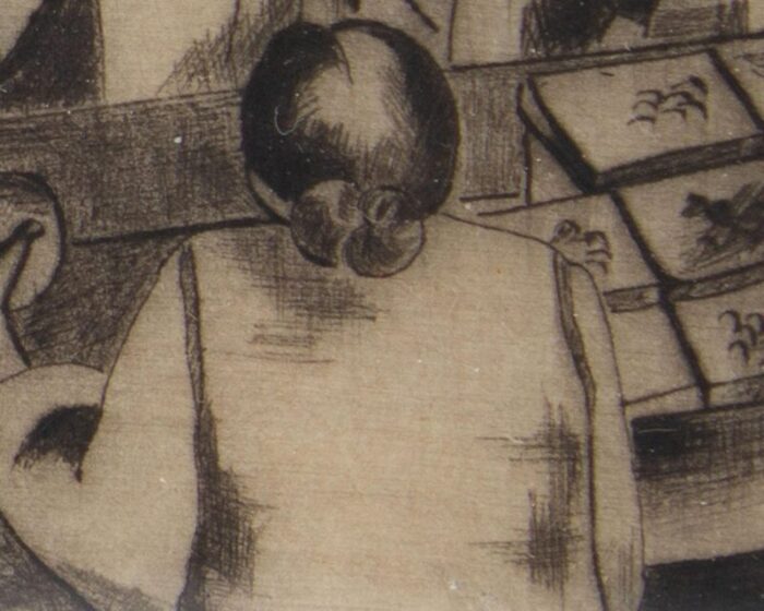 the market limited edition drypoint etching signed by ida louise krueck 4932