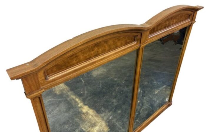 thomasville spanish revival pecan wood and burlwood large mirror made in 1964 1834