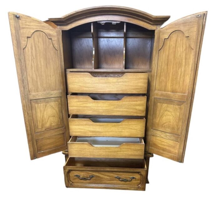 thomasville spanish revival pecan wood armoire made in 1964 6939