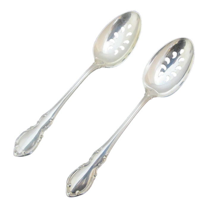 towle sterling silver legato set of 2 pierced slotted serving tablespoons 0602