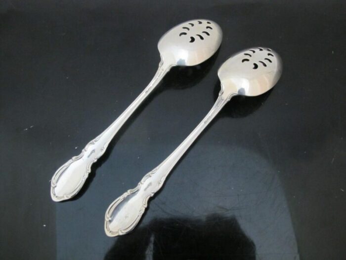 towle sterling silver legato set of 2 pierced slotted serving tablespoons 0698