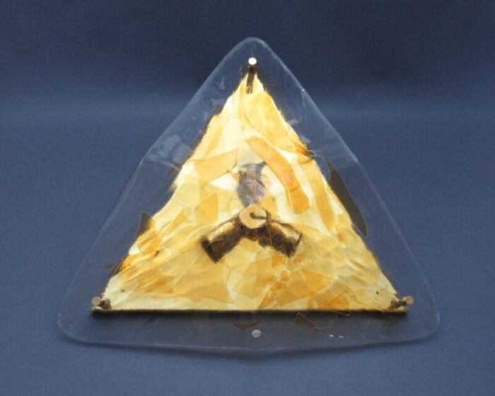 triangular murano glass ceiling lamp 1970s 3