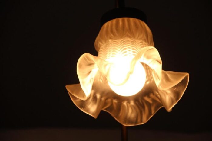 tulip glass lampshade accent table lamp france 1970s 9753