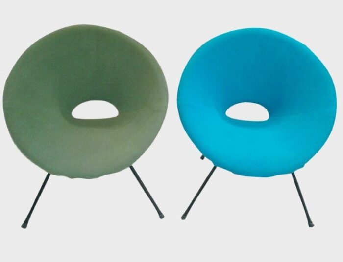 turquoise green lounge chairs 1960s set of 2 1