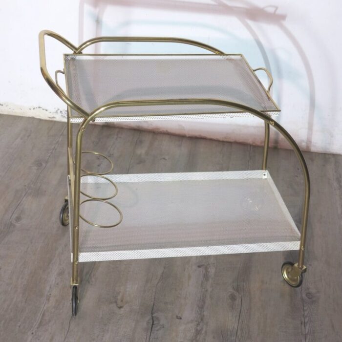 two tiered metal service trolley 1950s 8