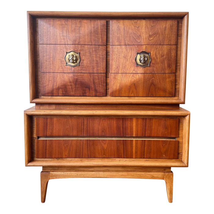 united diamond face highboy dresser 2574