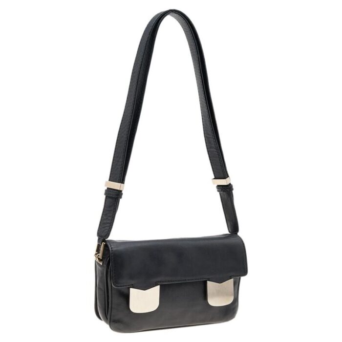 valentino black leather flap shoulder bag 1292