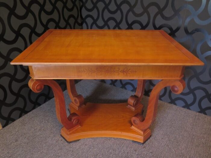 veneered coffee table in cherry wood 1920s 1