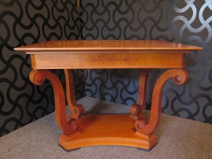 veneered coffee table in cherry wood 1920s 2