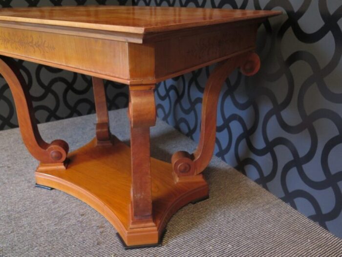 veneered coffee table in cherry wood 1920s 3