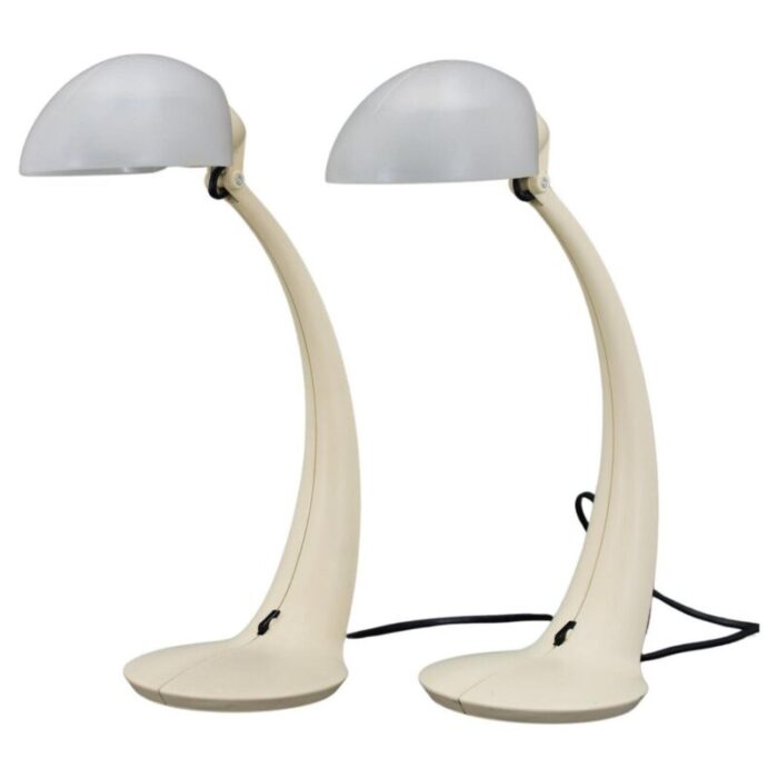 veneta lumi table lamps model virgola italy 1970s set of 2 1