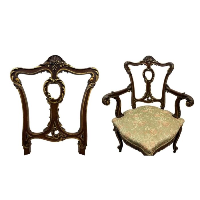 venetian rococo parcel gilt four piece parlor set circa 1900 2994