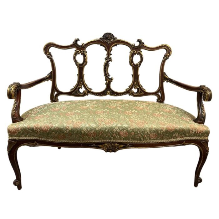 venetian rococo parcel gilt four piece parlor set circa 1900 3273