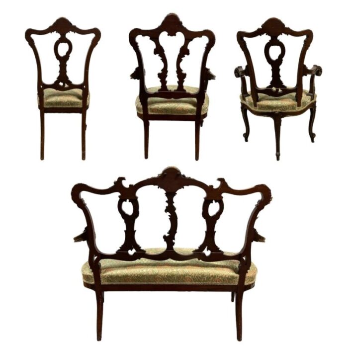 venetian rococo parcel gilt four piece parlor set circa 1900 3757