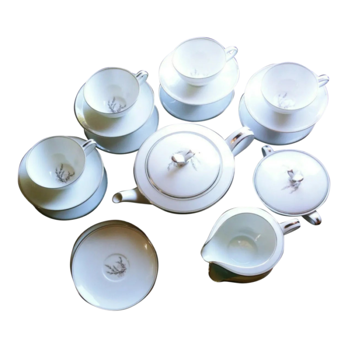 vintage 1956 noritake japan candice pussy willow tea service for eight 21 pieces 2842