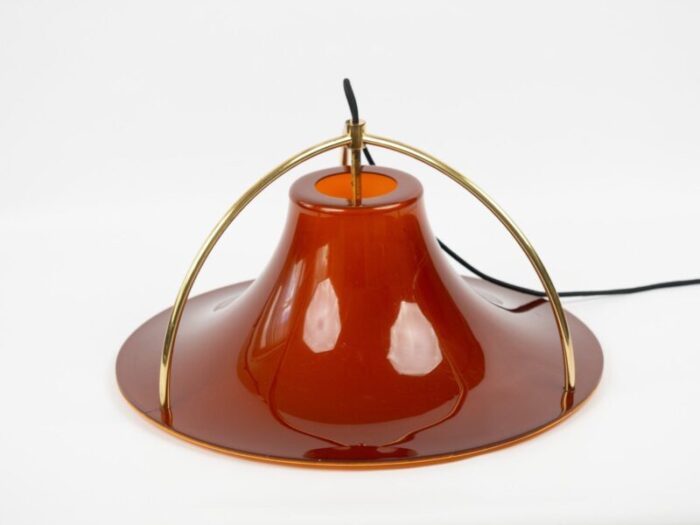 vintage aluminum single pendant lamp by jo hammerborg for fog and morup denmark 1977 11