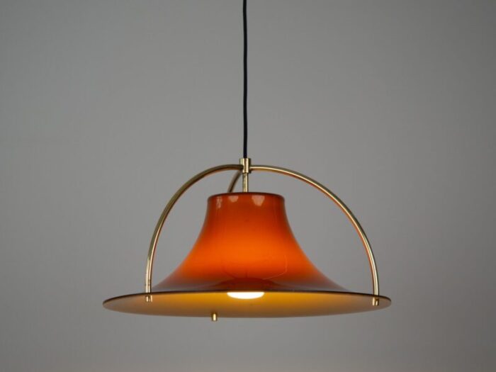 vintage aluminum single pendant lamp by jo hammerborg for fog and morup denmark 1977 13