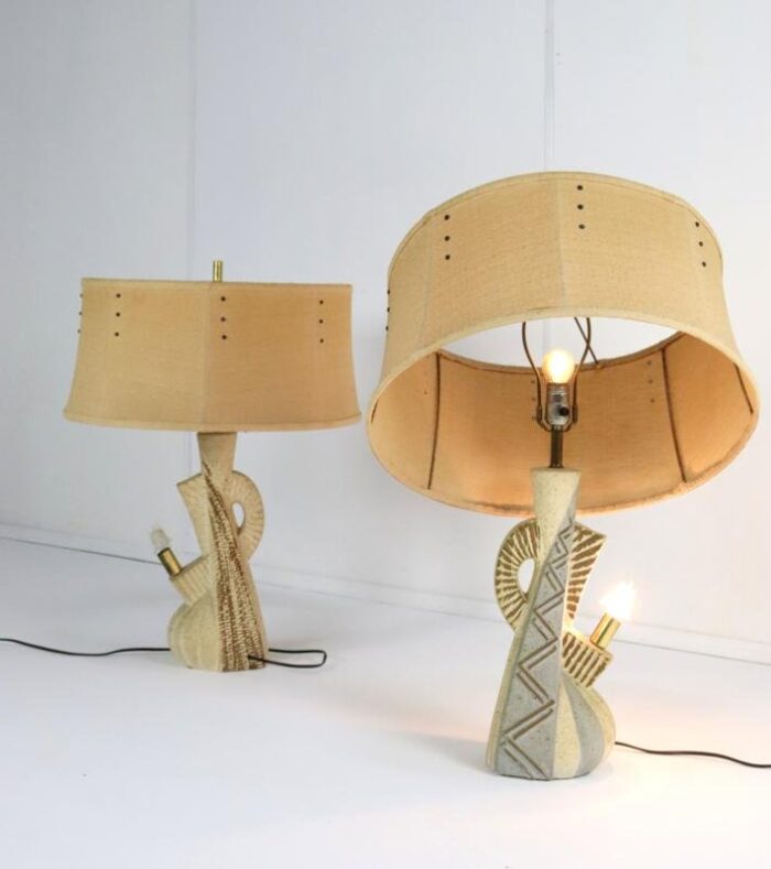 vintage american table lamps 1950s set of 2 10