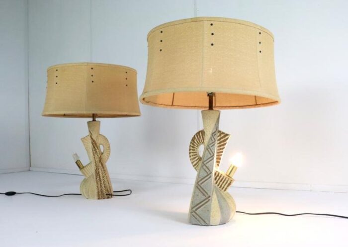 vintage american table lamps 1950s set of 2 8