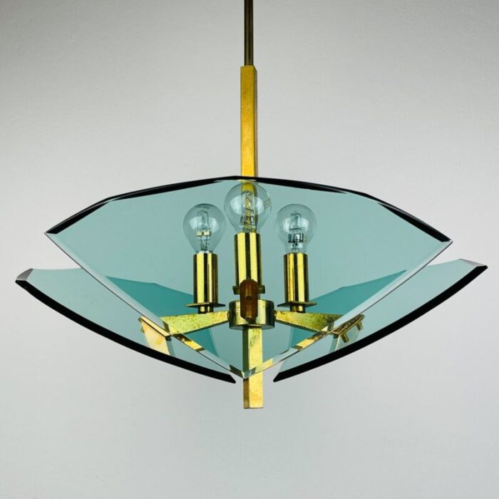 vintage art glass pendant lamp from fontana arte italy 1950s 1