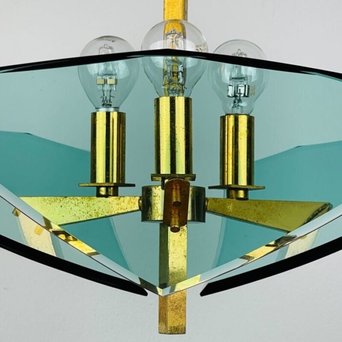 vintage art glass pendant lamp from fontana arte italy 1950s 2