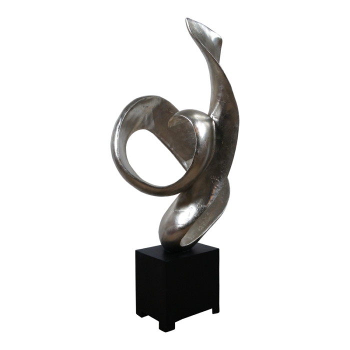 vintage austin productions black and silver modern abstract freeform art sculpture 9388