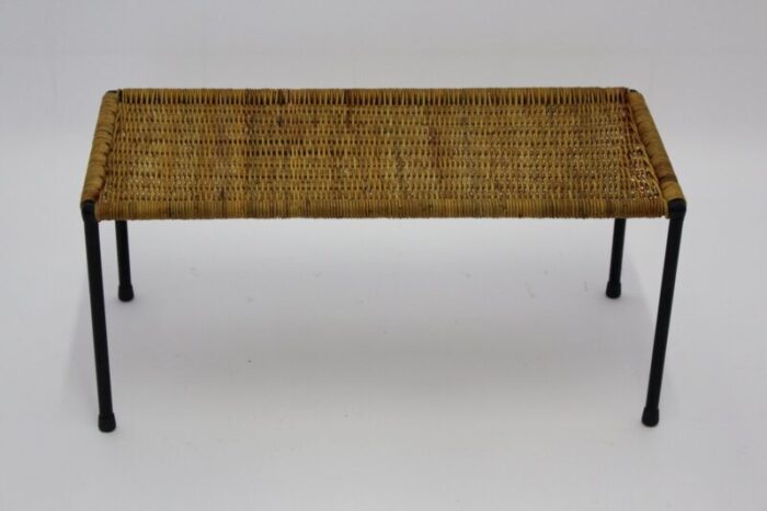 vintage austrian rattan side table 5