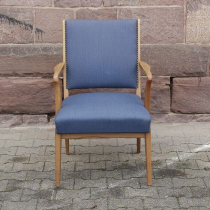 vintage blue scandinavian armchair 1