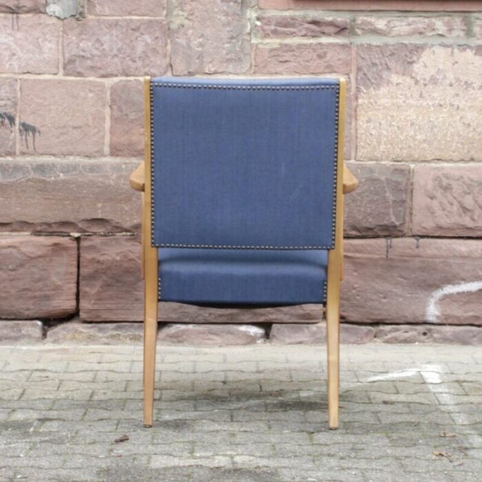 vintage blue scandinavian armchair 2