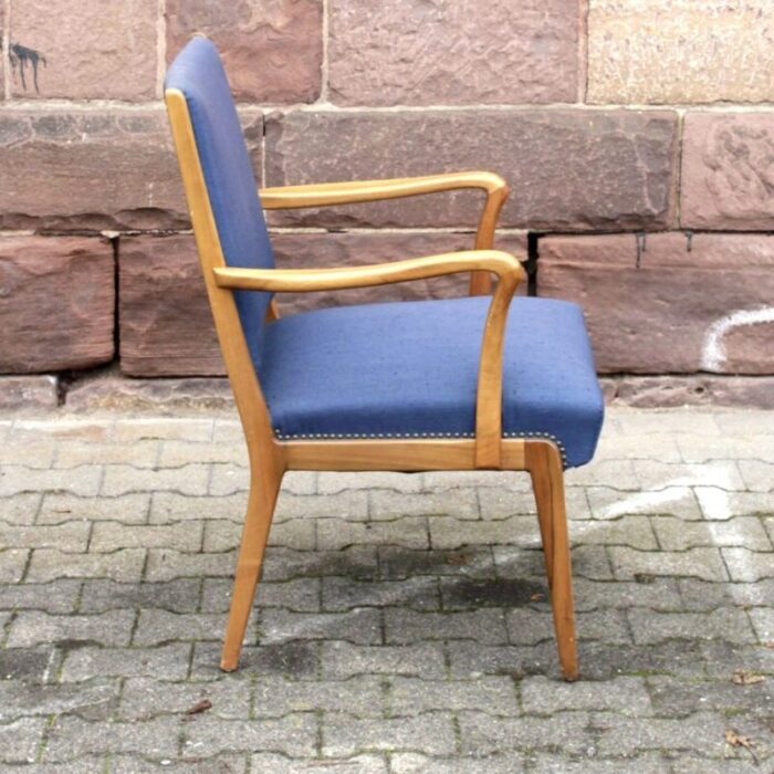 vintage blue scandinavian armchair 3