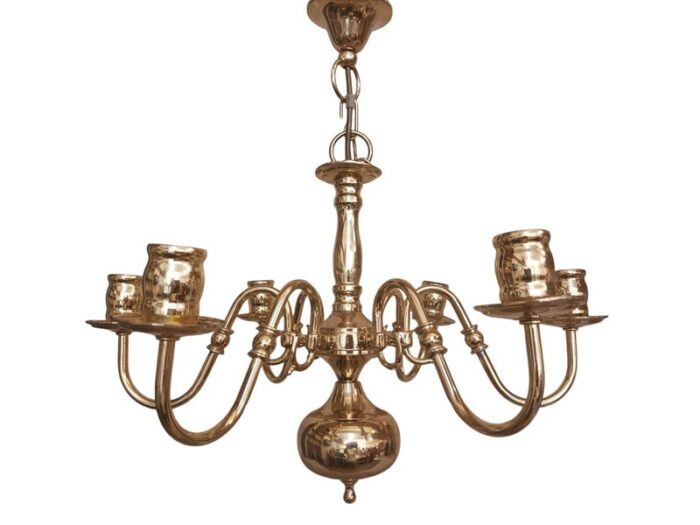 vintage brass chandelier 1930 2